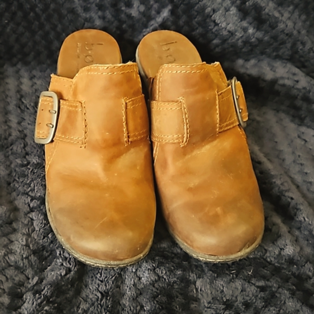 NEW BOC Born Clogs shoes Mules 9 COMFORT heel leather buckle Rustic Western - Picture 2 of 13